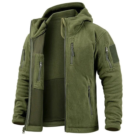 Queora Tactical Fleece Hooded Jacket