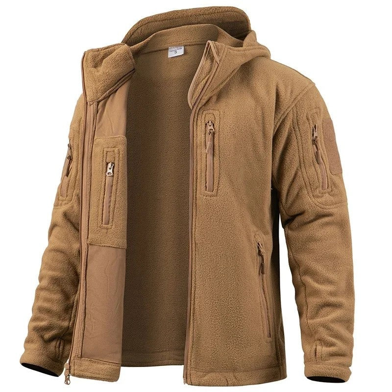 Queora Tactical Fleece Hooded Jacket