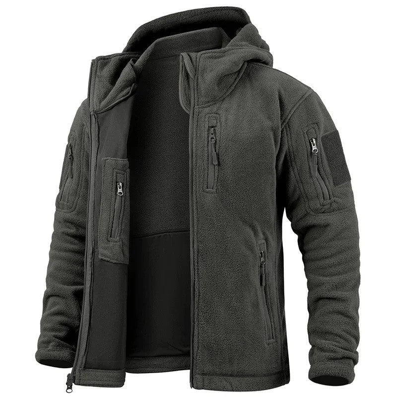 Queora Tactical Fleece Hooded Jacket