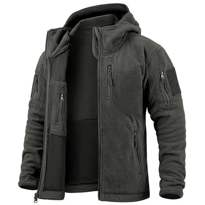 Queora Tactical Fleece Hooded Jacket