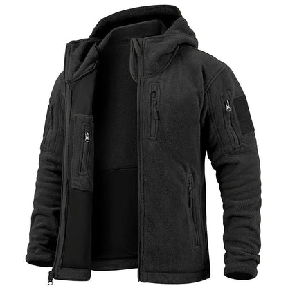 Queora Tactical Fleece Hooded Jacket