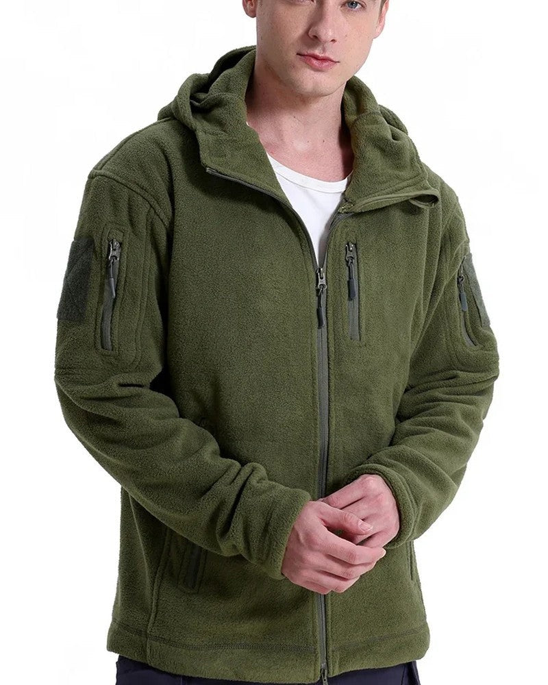 Queora Tactical Fleece Hooded Jacket