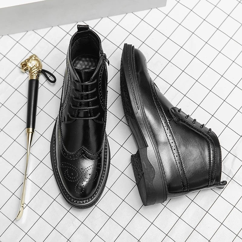 Ravero Brogue Lace-Up Dress Boots