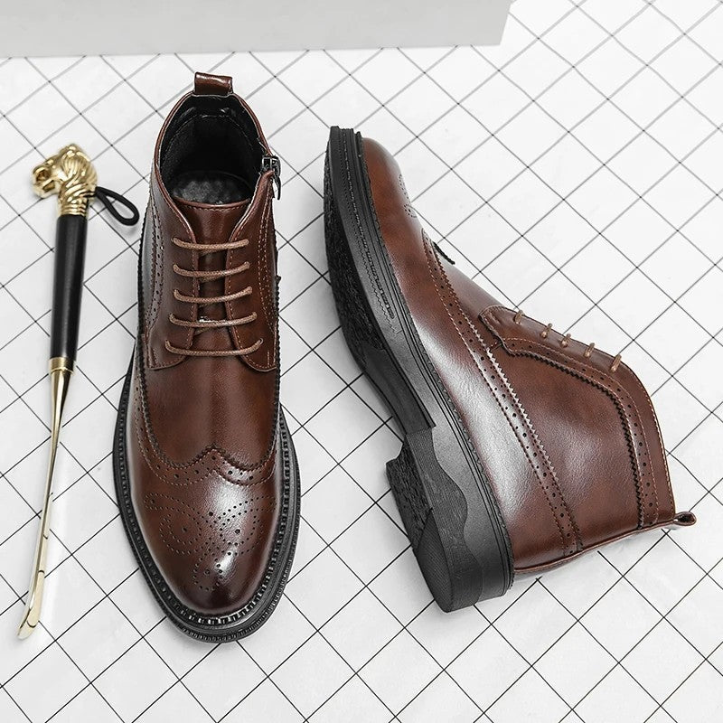 Ravero Brogue Lace-Up Dress Boots