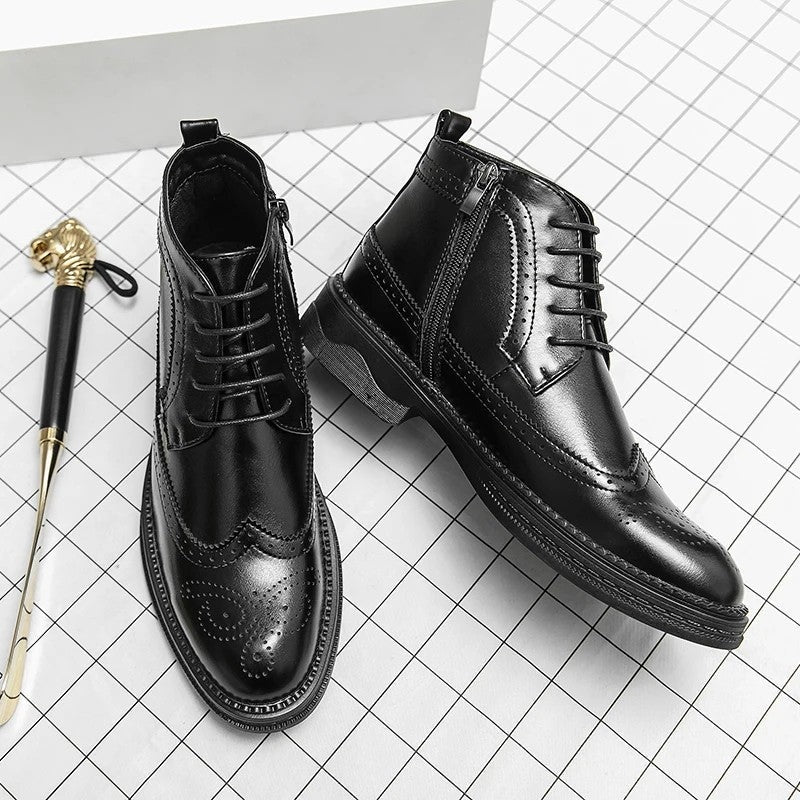 Ravero Brogue Lace-Up Dress Boots