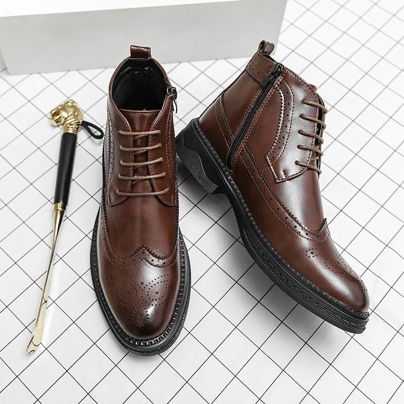 Ravero Brogue Lace-Up Dress Boots