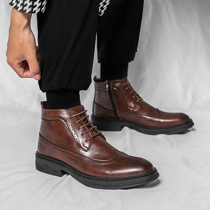 Ravero Brogue Lace-Up Dress Boots