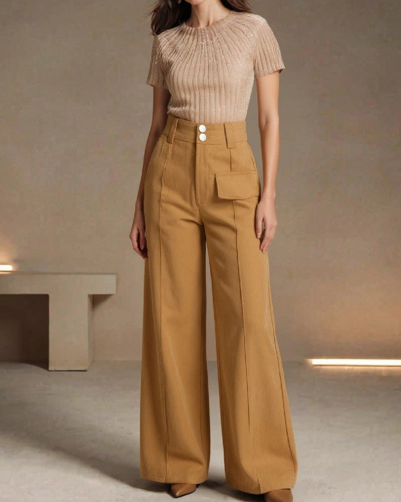 Ravina High-Waist Wide-Leg Trousers