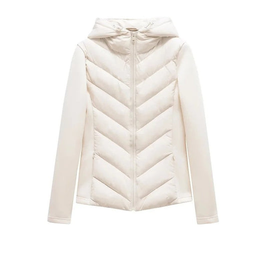 Renelle Chevron Quilted Hooded Puffer Jacket