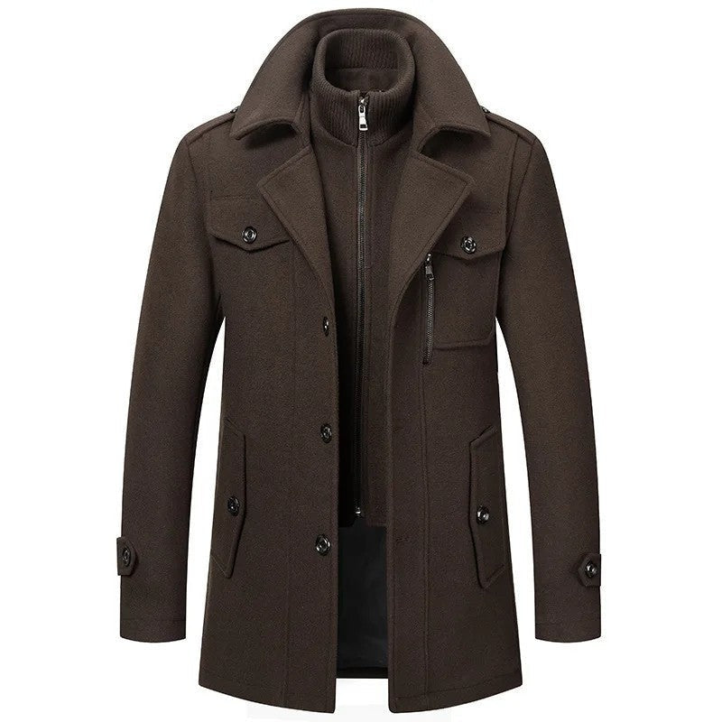 Ravelle Wool Blend Military Overcoat