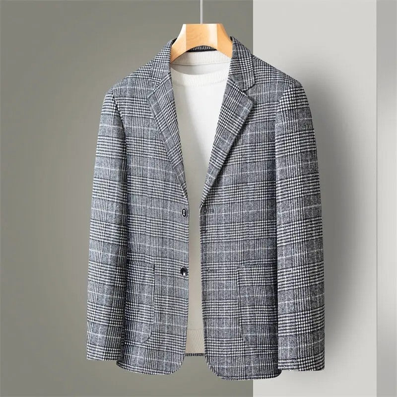 Renloft Plaid Textured Modern Blazer