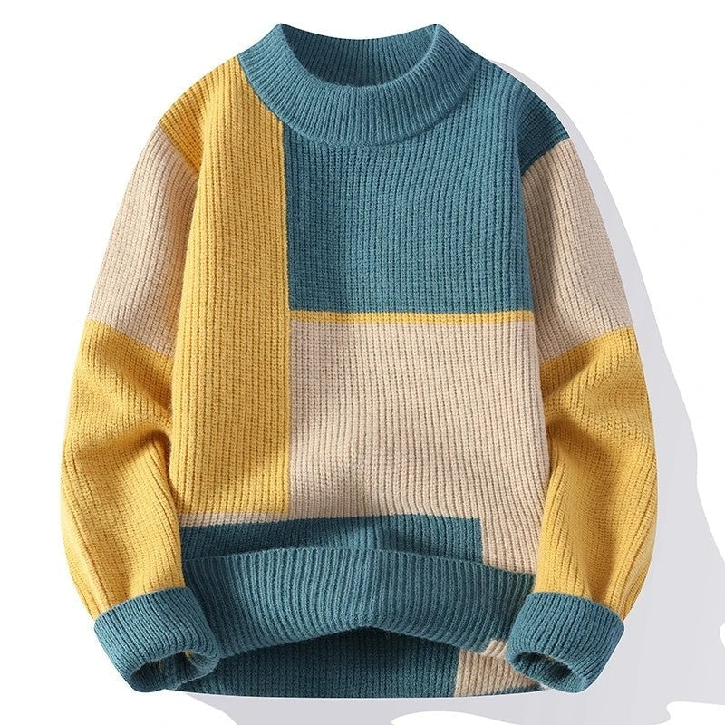 Renlor Colorblock Relaxed Knit Sweater