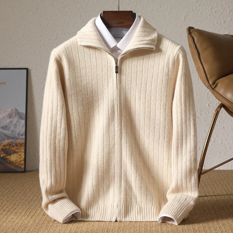 Renoux Ribbed Zip Knit Cardigan