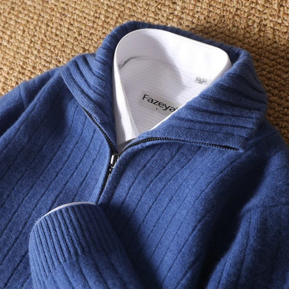 Renoux Ribbed Zip Knit Cardigan