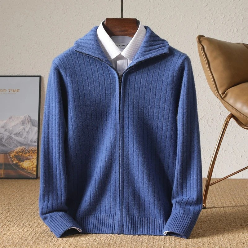 Renoux Ribbed Zip Knit Cardigan