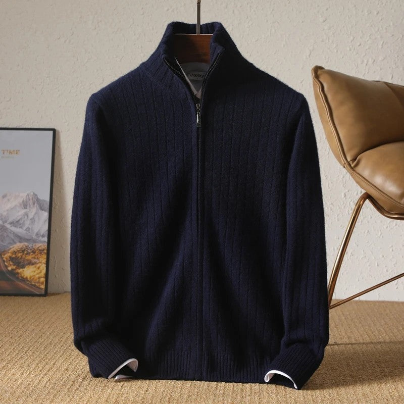Renoux Ribbed Zip Knit Cardigan