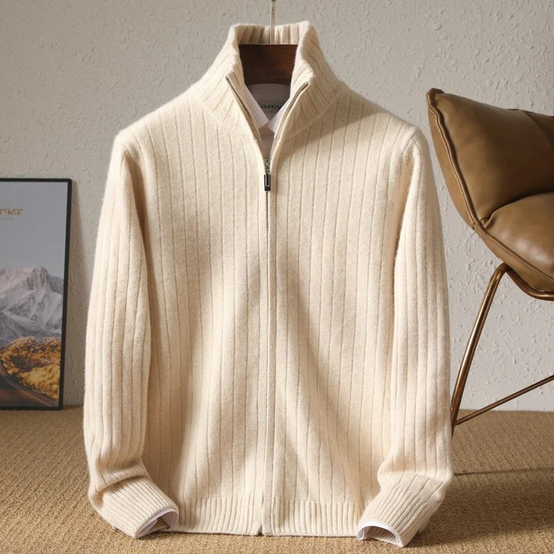 Renoux Ribbed Zip Knit Cardigan