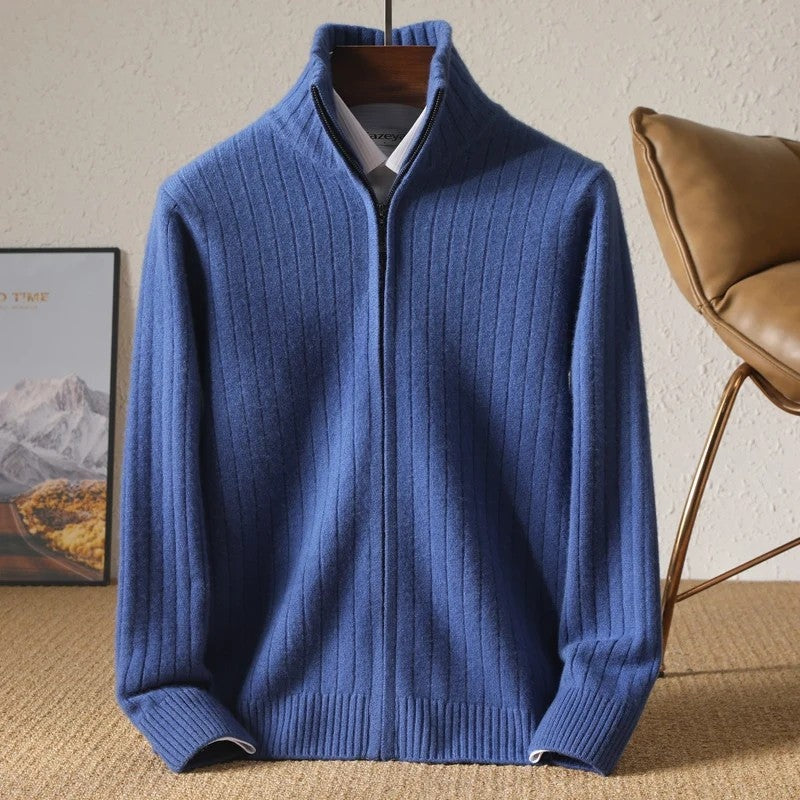 Renoux Ribbed Zip Knit Cardigan