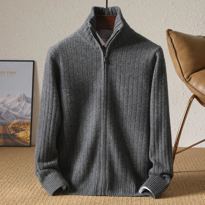 Renoux Ribbed Zip Knit Cardigan
