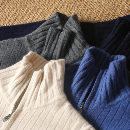 Renoux Ribbed Zip Knit Cardigan
