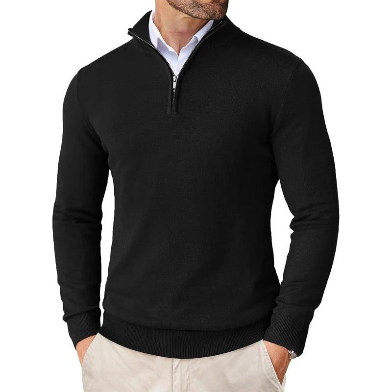 Rostan Quarter-Zip Knit Pullover Sweater