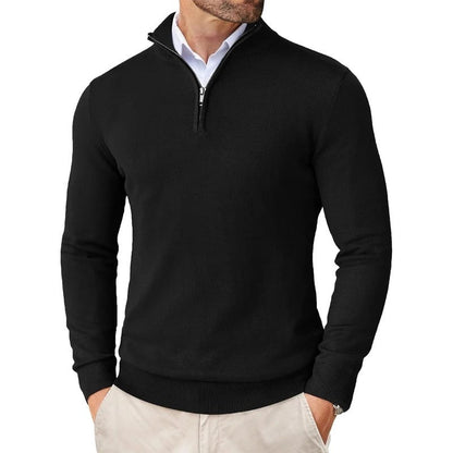 Rostan Quarter-Zip Knit Pullover Sweater