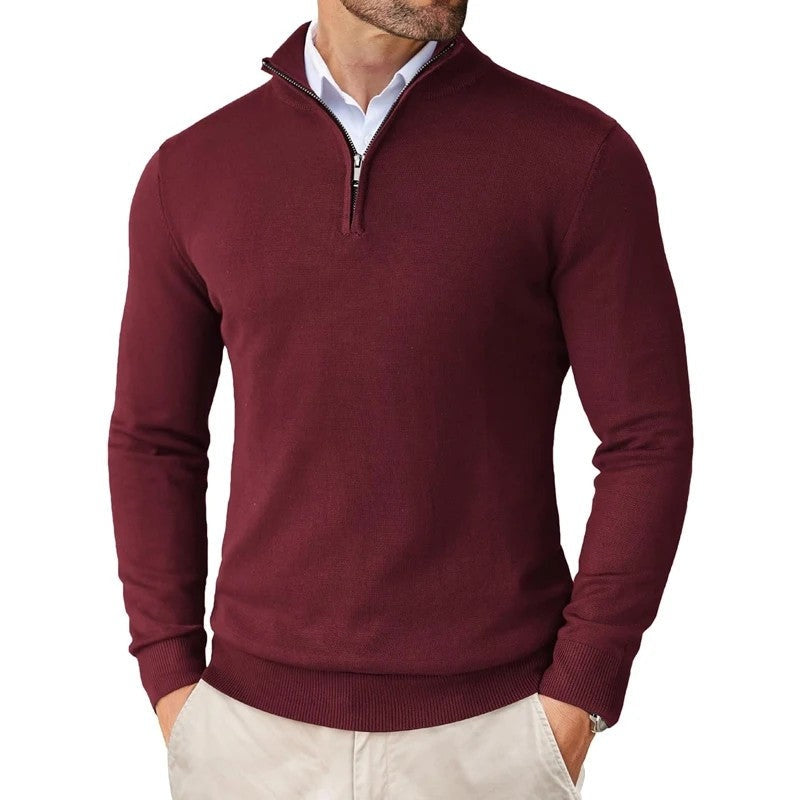 Rostan Quarter-Zip Knit Pullover Sweater
