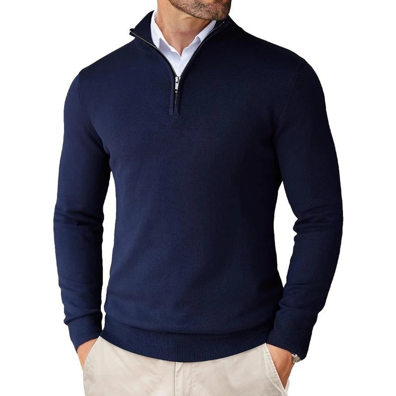 Rostan Quarter-Zip Knit Pullover Sweater