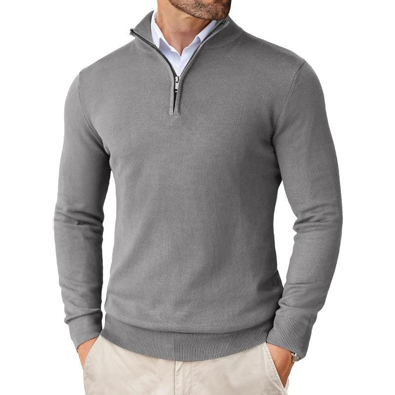 Rostan Quarter-Zip Knit Pullover Sweater