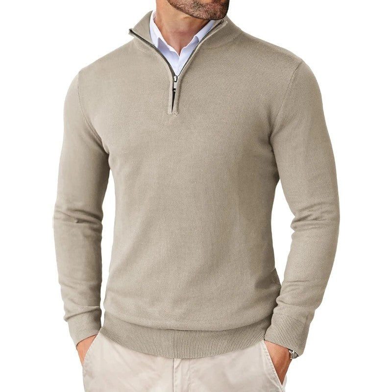Rostan Quarter-Zip Knit Pullover Sweater