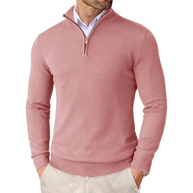 Rostan Quarter-Zip Knit Pullover Sweater
