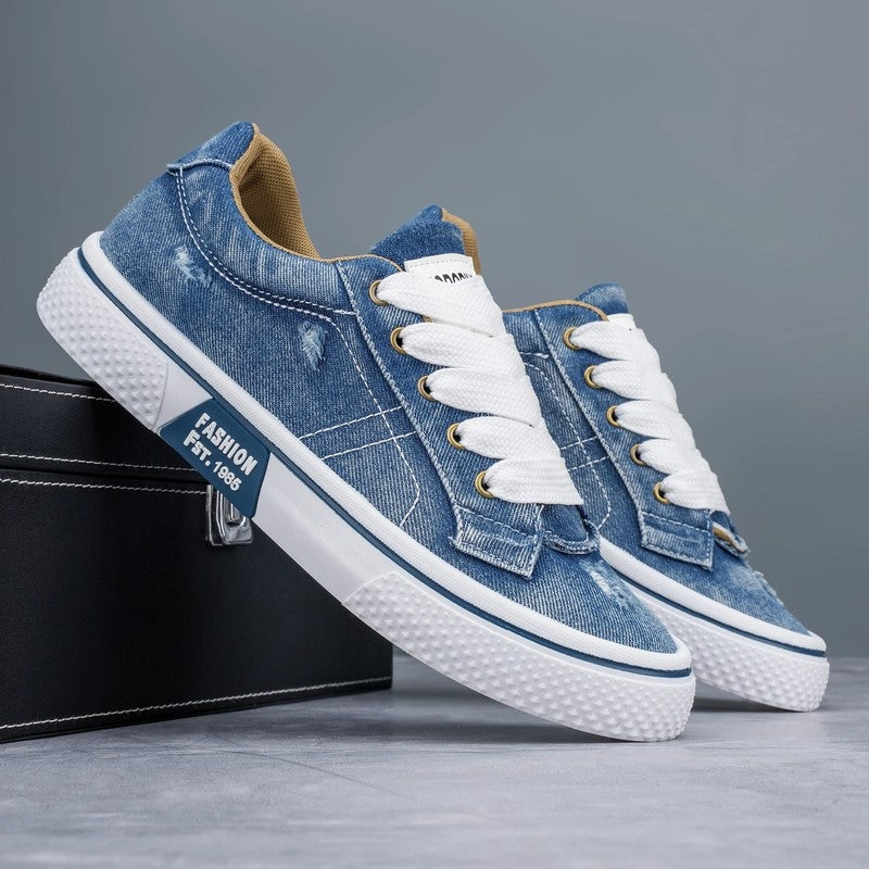 Rovano Distressed Canvas Low-Top Sneakers