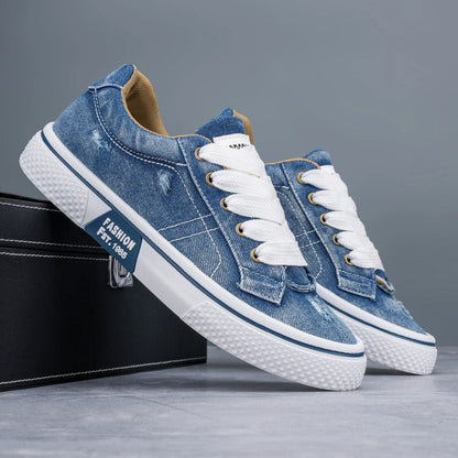Rovano Distressed Canvas Low-Top Sneakers