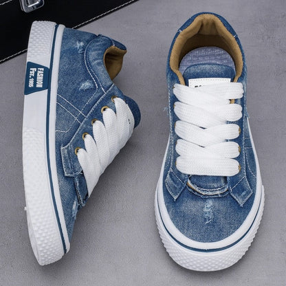Rovano Distressed Canvas Low-Top Sneakers