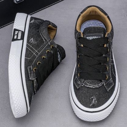 Rovano Distressed Canvas Low-Top Sneakers
