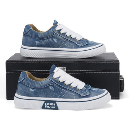 Rovano Distressed Canvas Low-Top Sneakers