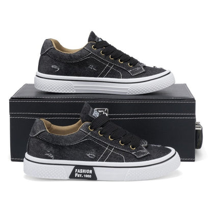 Rovano Distressed Canvas Low-Top Sneakers