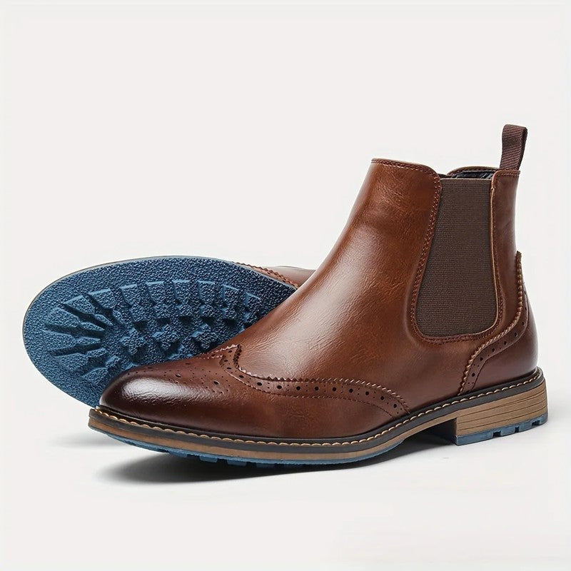 Rovian Brogue Chelsea Ankle Boots