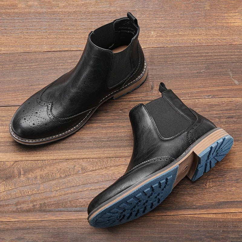 Rovian Brogue Chelsea Ankle Boots