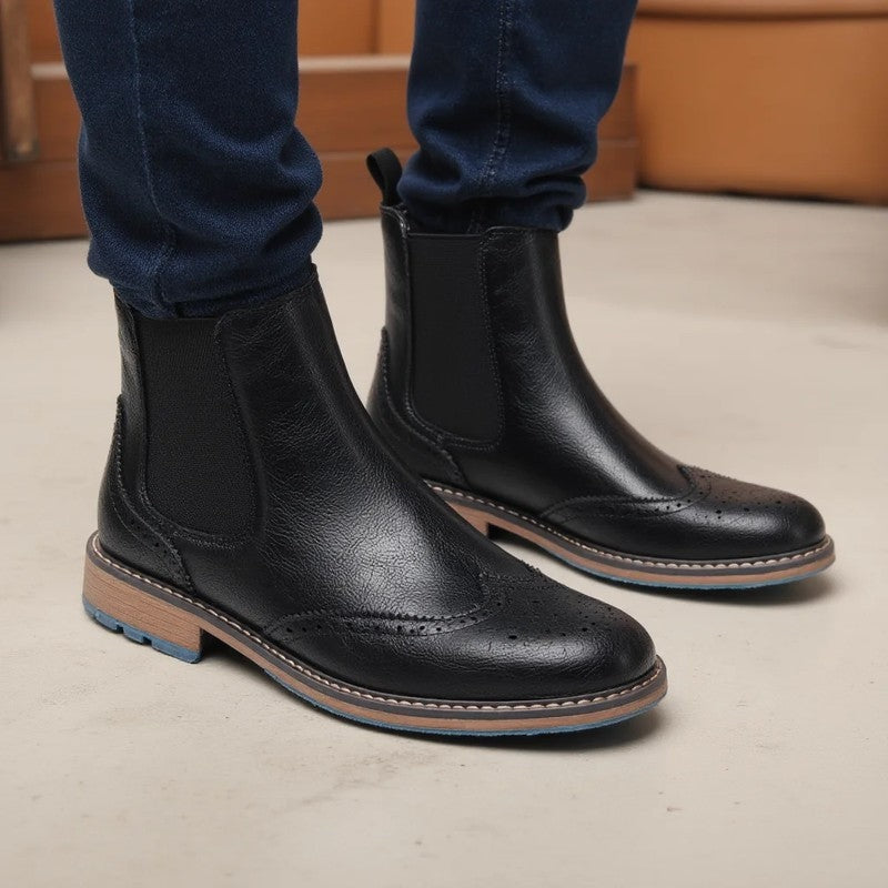 Rovian Brogue Chelsea Ankle Boots