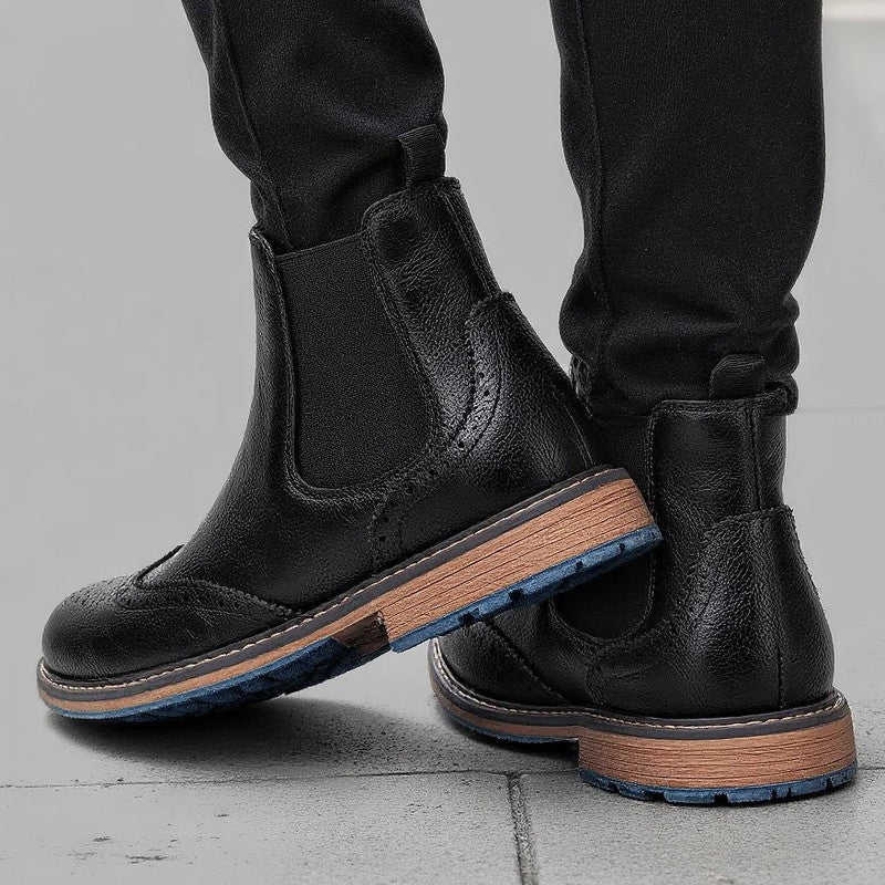 Rovian Brogue Chelsea Ankle Boots