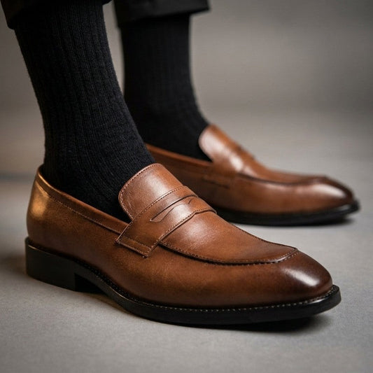 Rovian Polished Penny Loafer Shoes