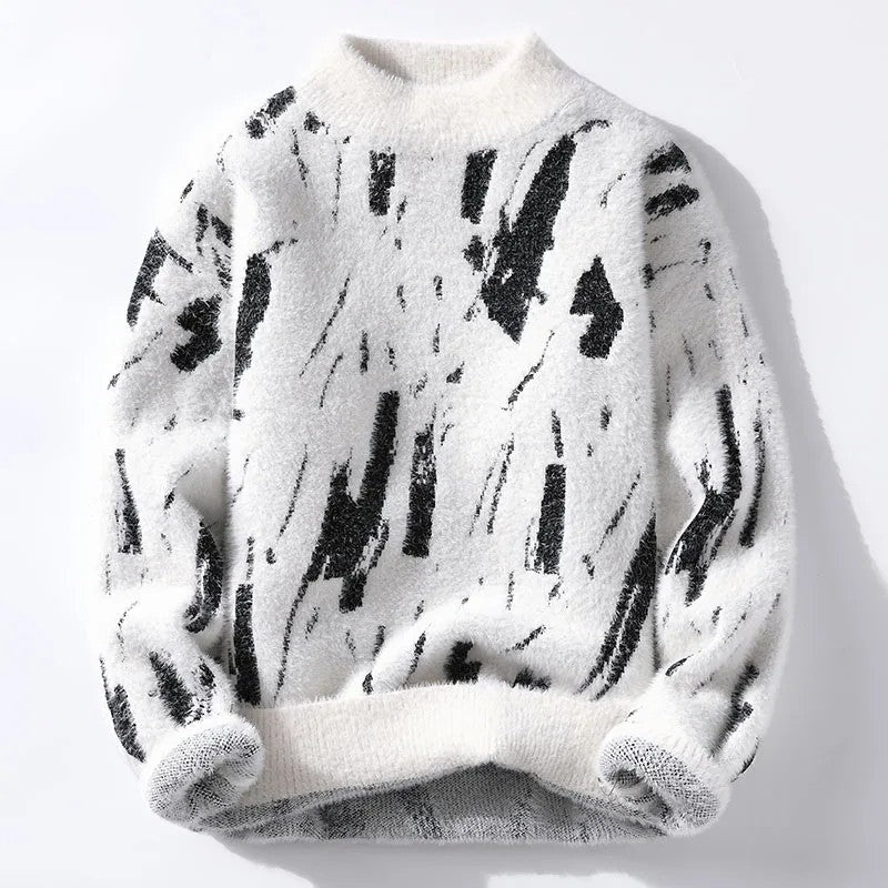 Ruvano Brushed Abstract Fleece Sweater