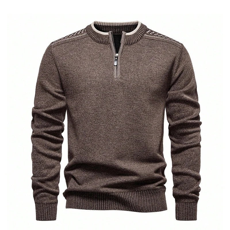 Ruvian Textured Quarter-Zip Knit Sweater