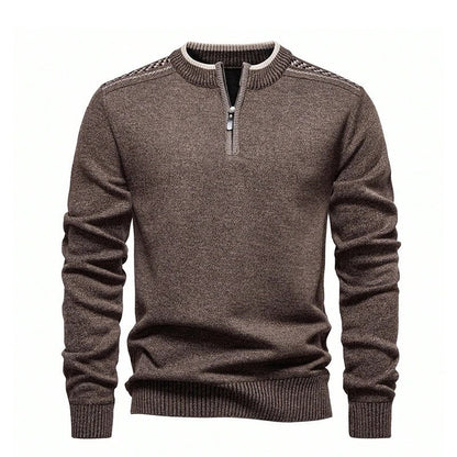 Ruvian Textured Quarter-Zip Knit Sweater