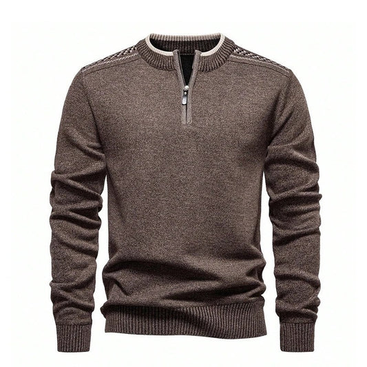 Ruvian Textured Quarter-Zip Knit Sweater