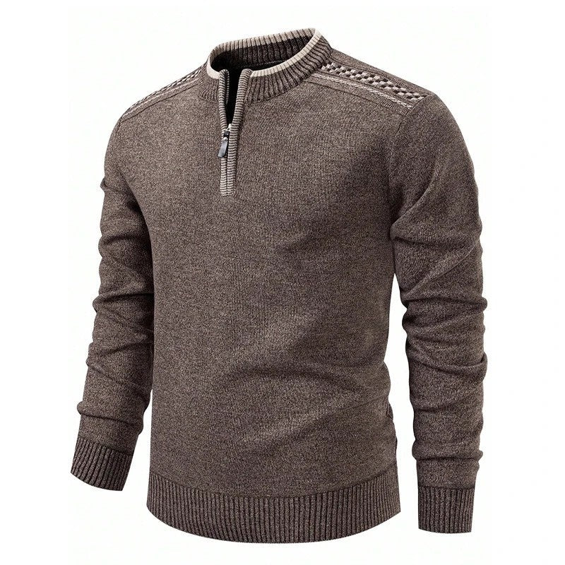 Ruvian Textured Quarter-Zip Knit Sweater
