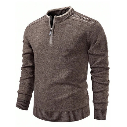 Ruvian Textured Quarter-Zip Knit Sweater