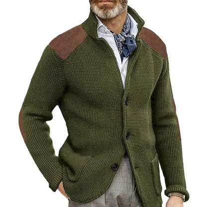 Ruvino Textured Knit Patch Shoulder Cardigan