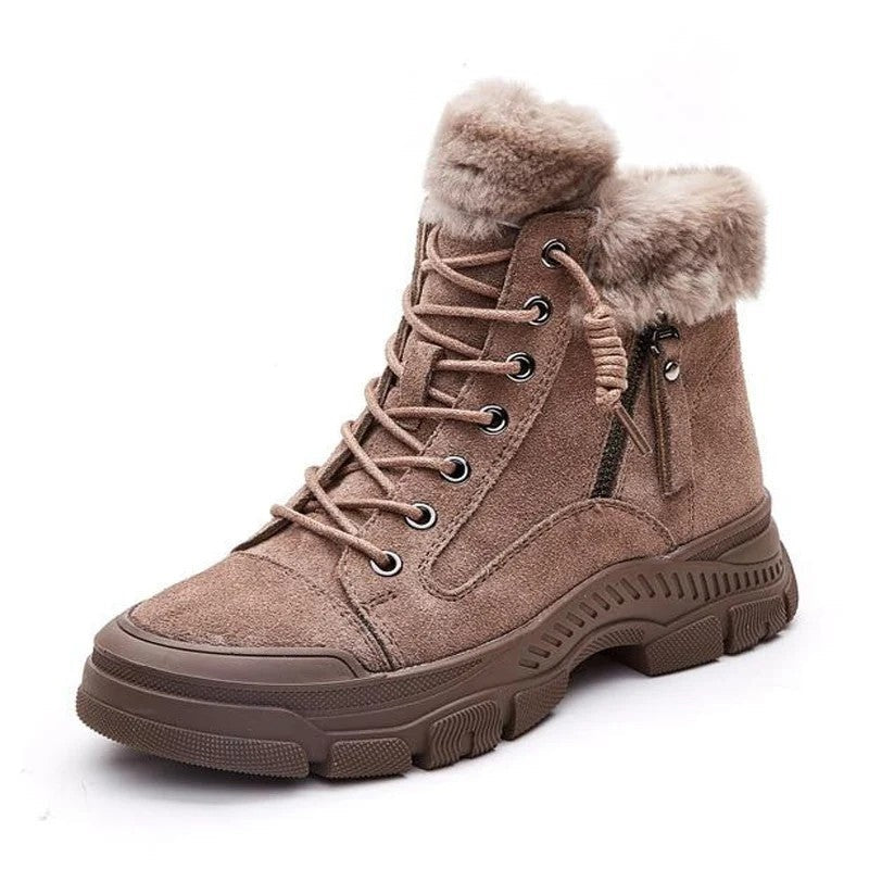 Sabine Faux Fur Lined Lace-Up Ankle Boots